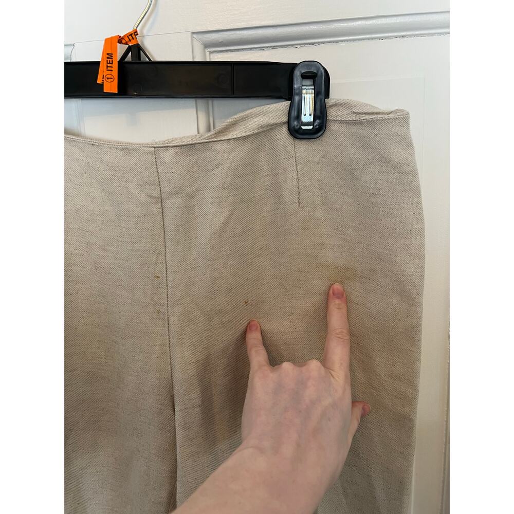 Alberto Makali Women's 8 Beige Cream Trouser Pants Cropped Minimalist FLAWS - Picture 9 of 11